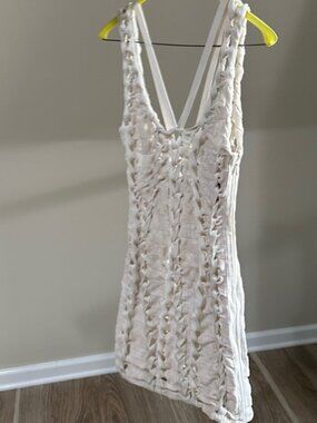 Herve Leger Cream Mini Dress